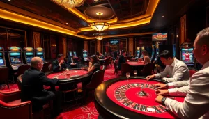 Experience thrilling gambling action in the luxurious okwin vip casino lounge, filled with excitement and high-stakes.