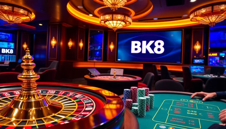 Players enjoying an exciting BK8Thai casino experience with vibrant tables and gaming options.