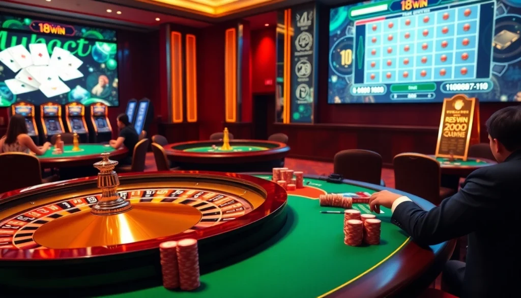 Experience thrilling gambling action at 18win com with vibrant casino tables and engaging online interfaces.