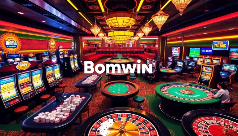Experience excitement at Bomwin's online casino with vibrant tables and engaging games.
