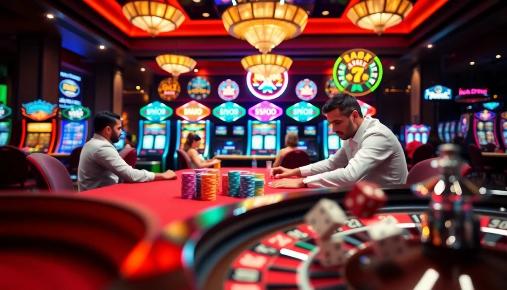 Engage in thrilling games at https://nk88net.com/ with vibrant poker tables and exciting slot machines.