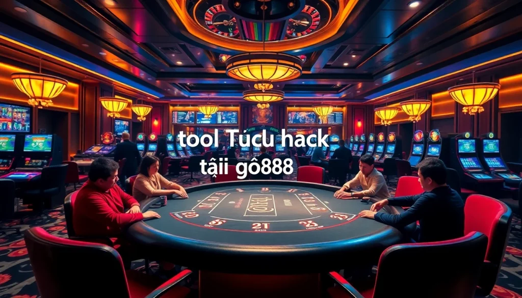 Winning moments at Go88 with tool hack tài xỉu go88 in a luxurious casino setting.