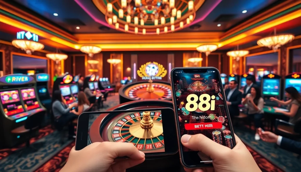 Experience thrilling casino action at 88i with vibrant slot machines and poker games.