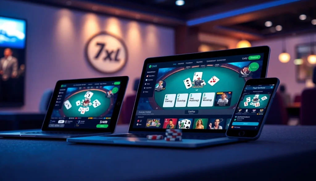 התרגשו מהורדת 7XL לפוקר במכשירים מרובים בסביבה תוססת ומזמינה.