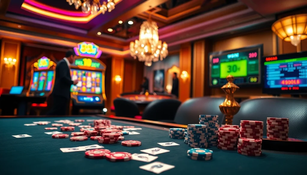 Experience the thrill of 88i casino gaming with vibrant poker chips and a winning slot machine.