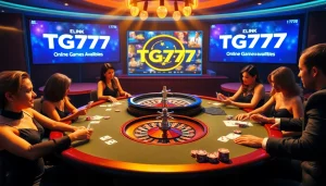 Engaging players enjoying a game, featuring the TG777 link for easy access to online gaming.