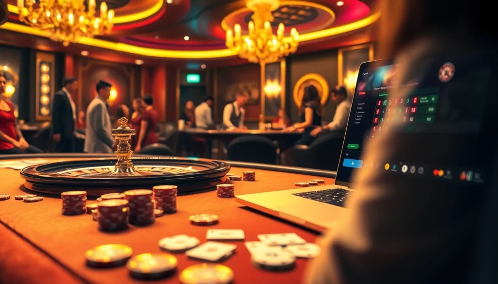 Players enjoying the thrilling uu88 casino environment, showcasing active betting and excitement.