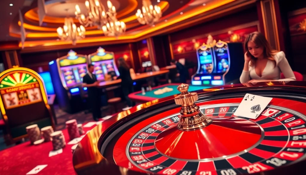 Bem88 players enjoying the excitement of a roulette table at a luxurious casino.