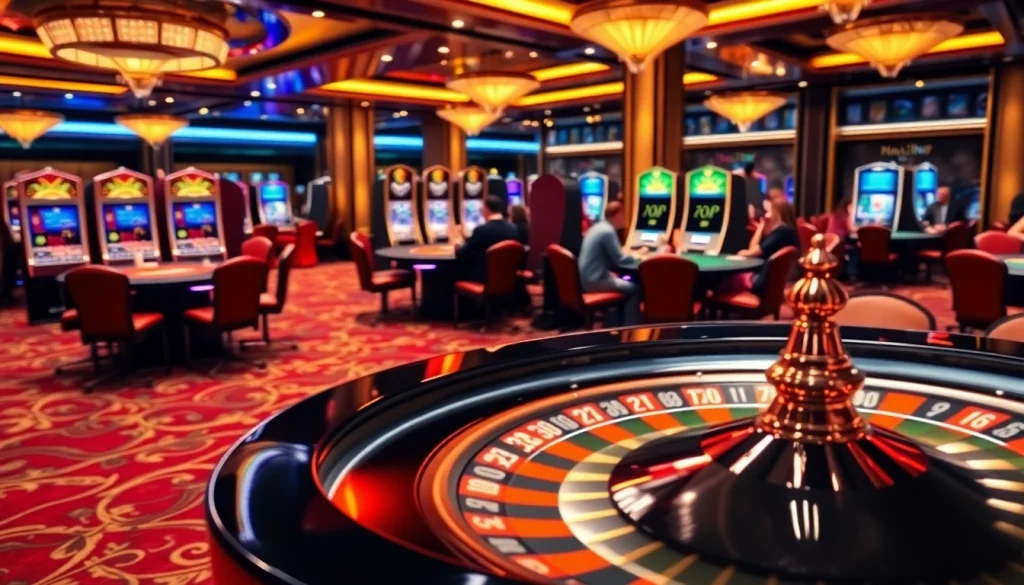 Players enjoying thrilling slot machines at situs apiraja88 with an exciting casino ambience.